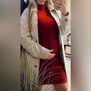 Red Abercrombie mini sweater dress